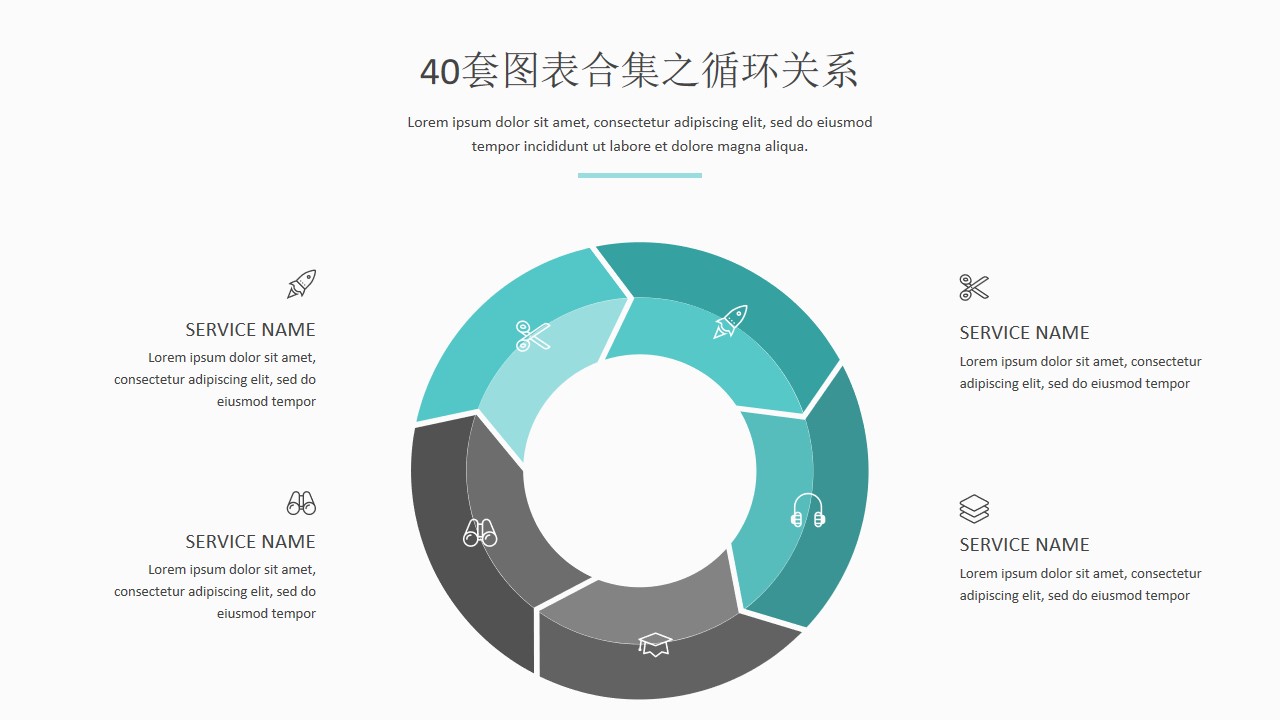 40套循环递进关系PPT图表