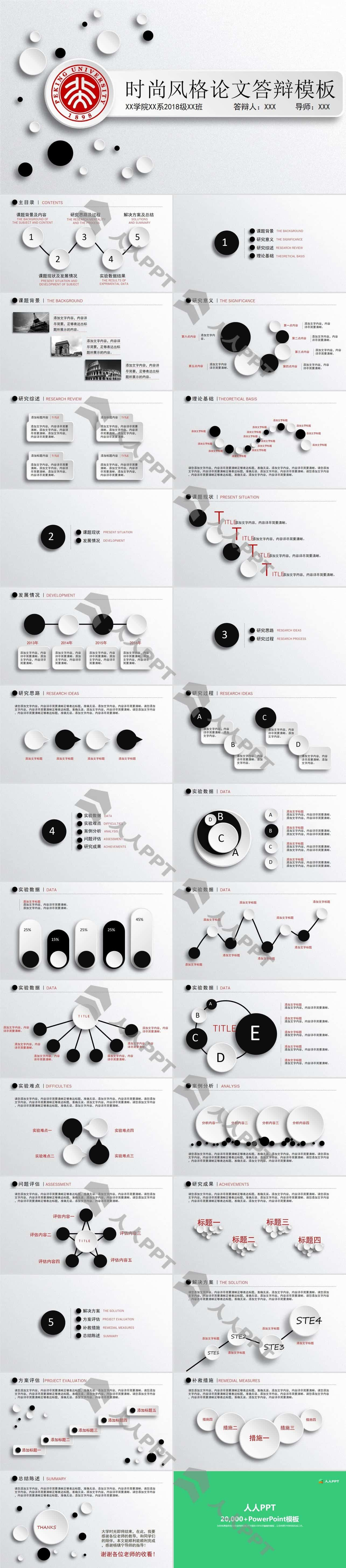 精选毕业答辨PPT模板长图