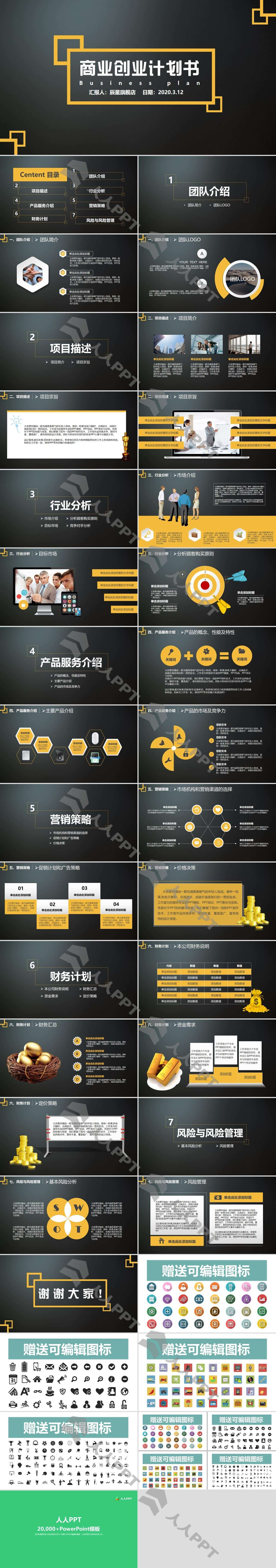 实用融资路演PPT模板长图