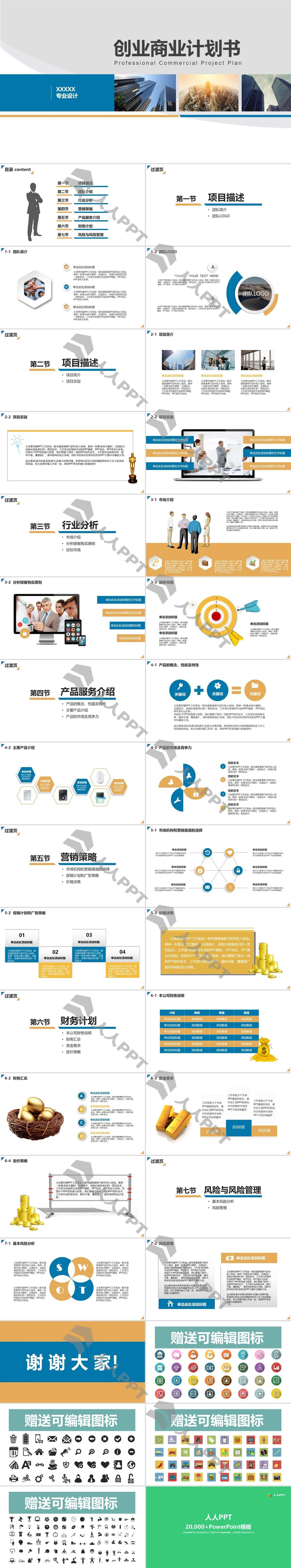 实用融资路演PPT模板长图