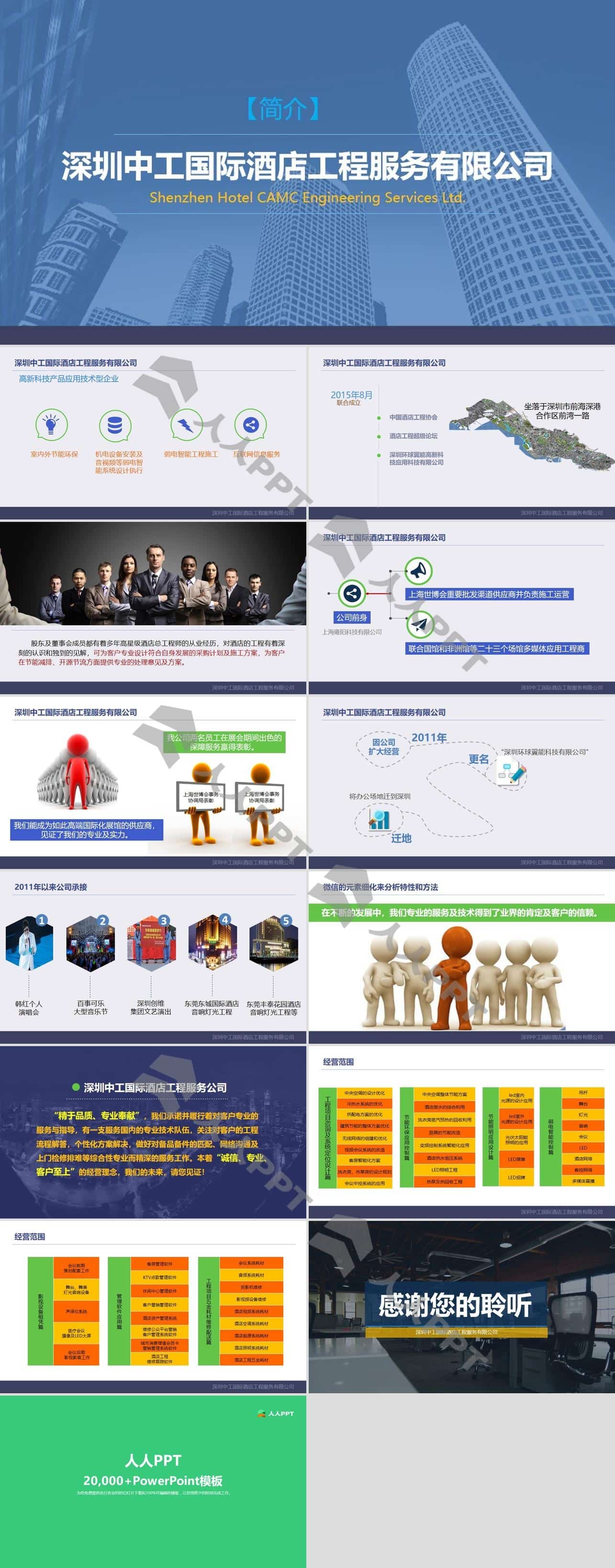 精选优质静态PPT模板长图