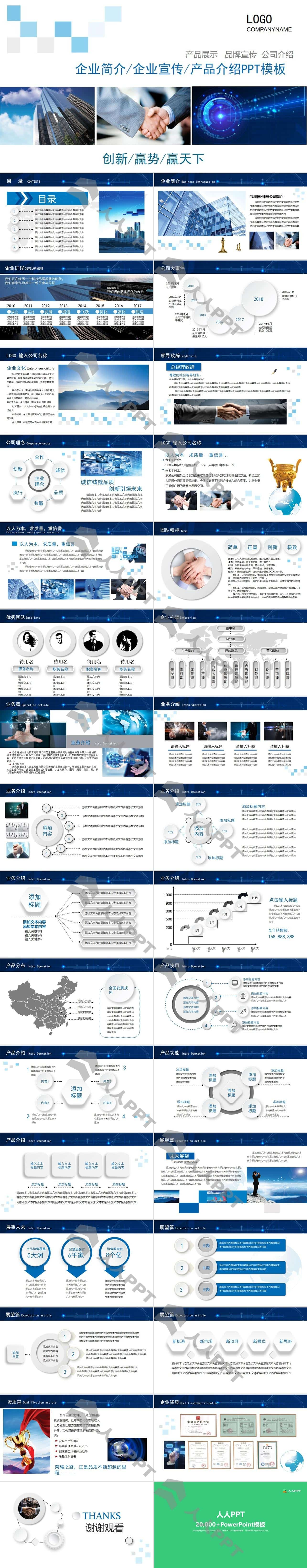优质企业宣传PPT模板长图