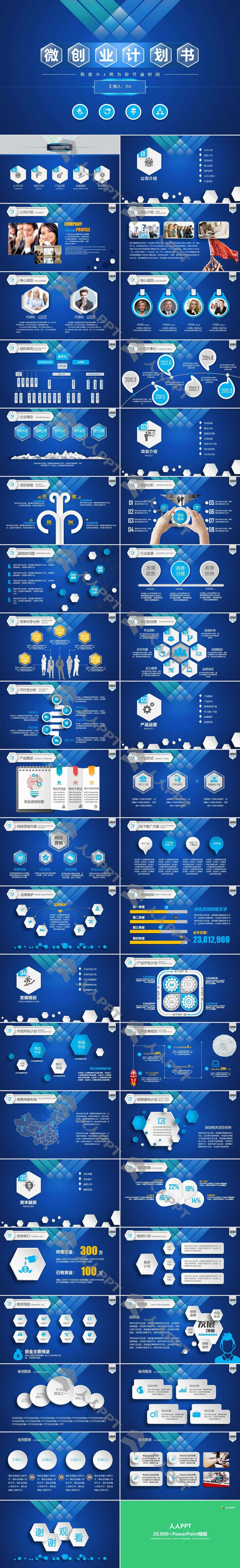 精选商业策划PPT模板长图