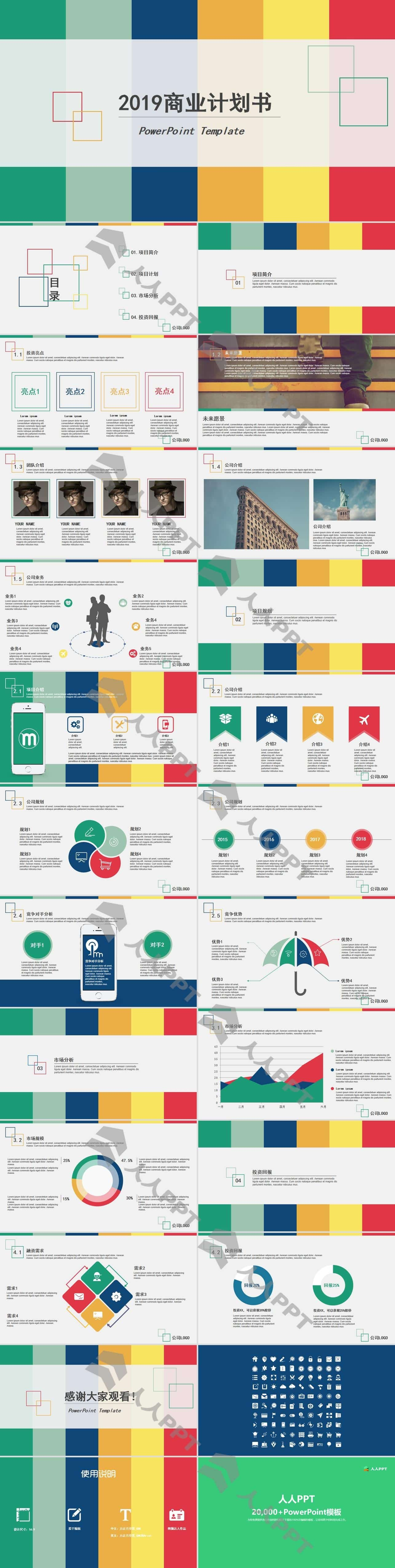 实用商业策划PPT模板长图
