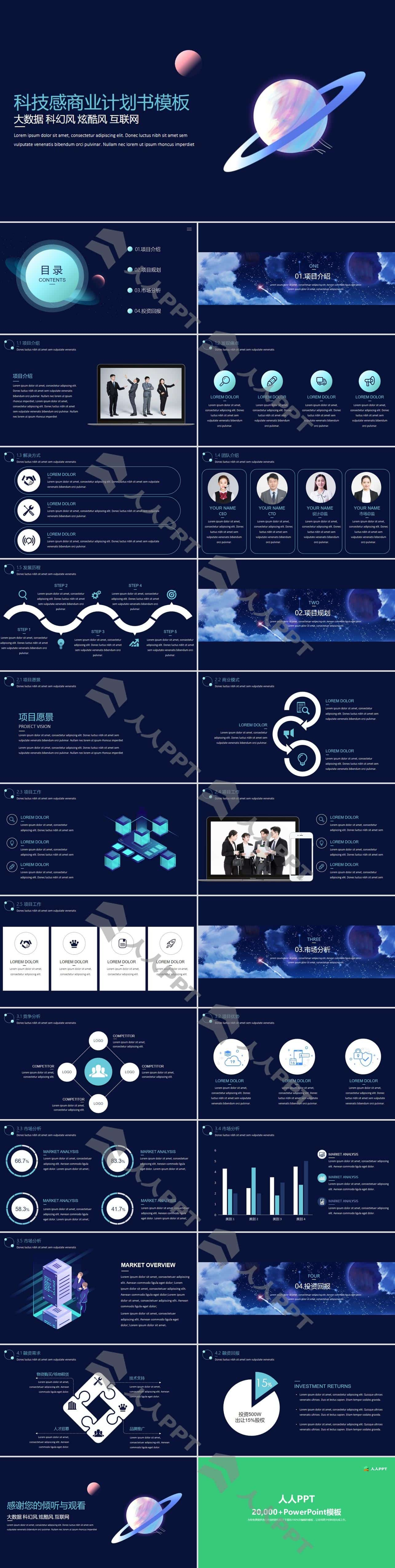 精选商业策划PPT模板长图