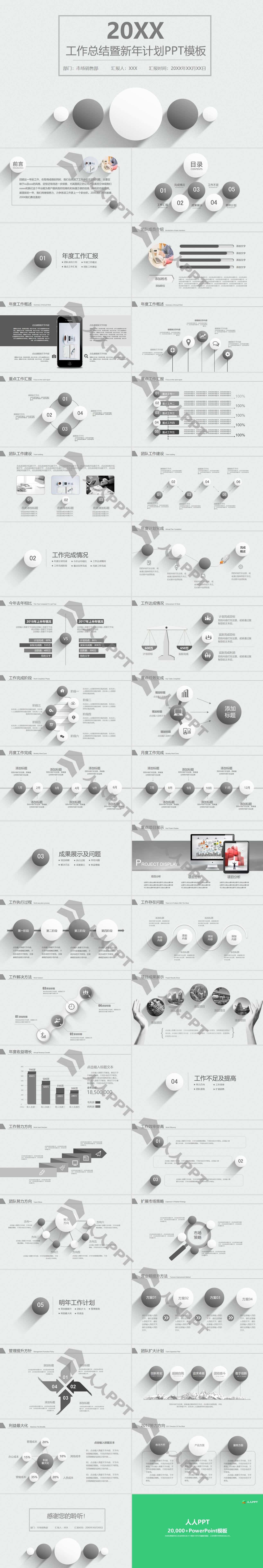 优质工作汇报PPT模板长图