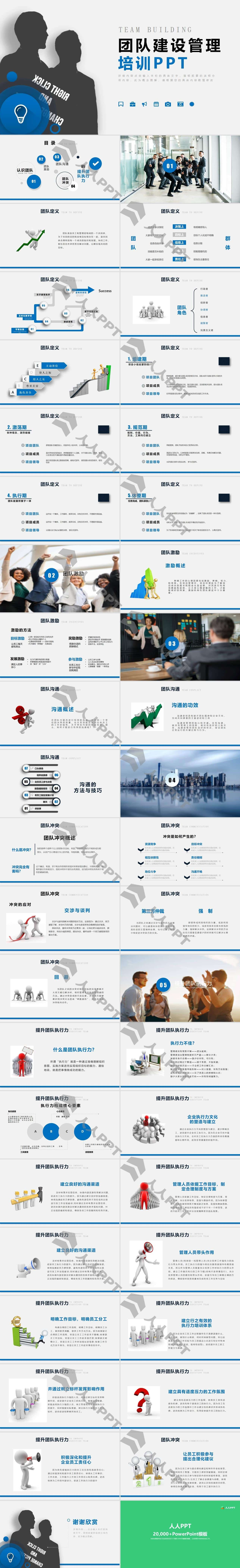 团队建设团建培训PPT模板长图