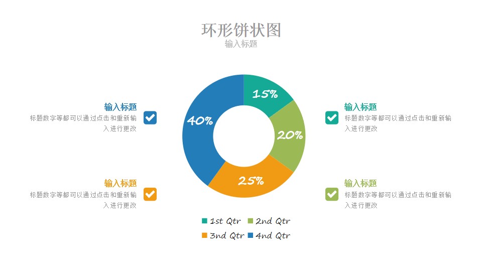 动态中空饼图PPT数据图表模板