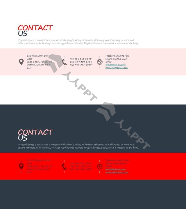 联系我们页PPT样式模板长图