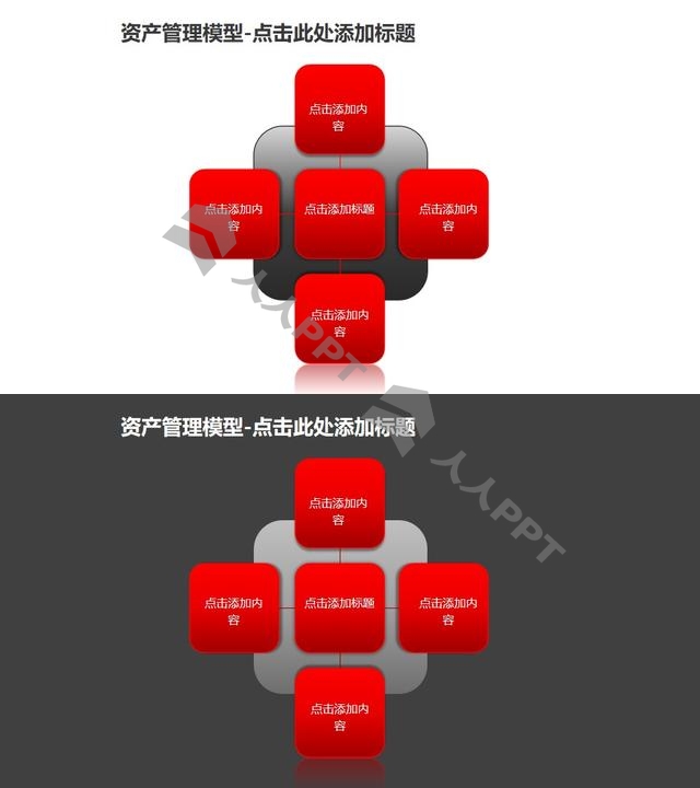 资产管理——逻辑关系示意图PPT模板素材长图