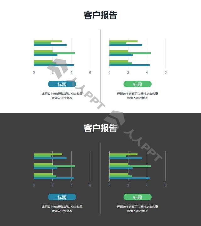 2组条形图图文排版PPT素材模板长图