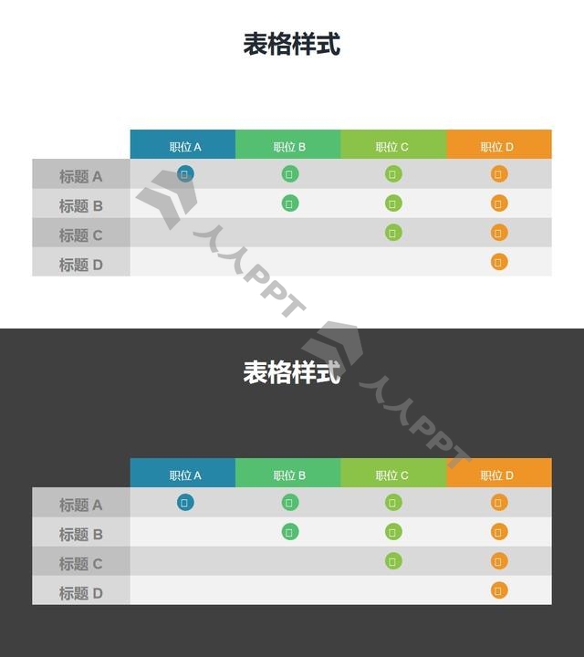 工作职能表/功能表PPT模板素材长图