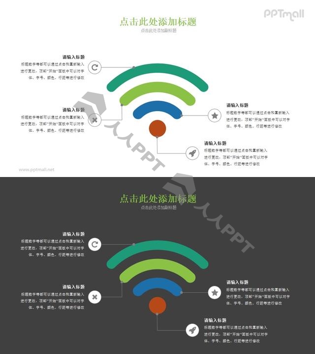 超大的wifi信号PPT图示素材长图