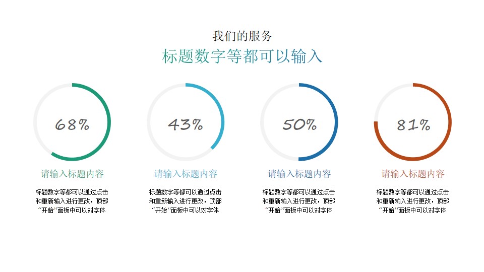 4个好看的圆环图PPT素材