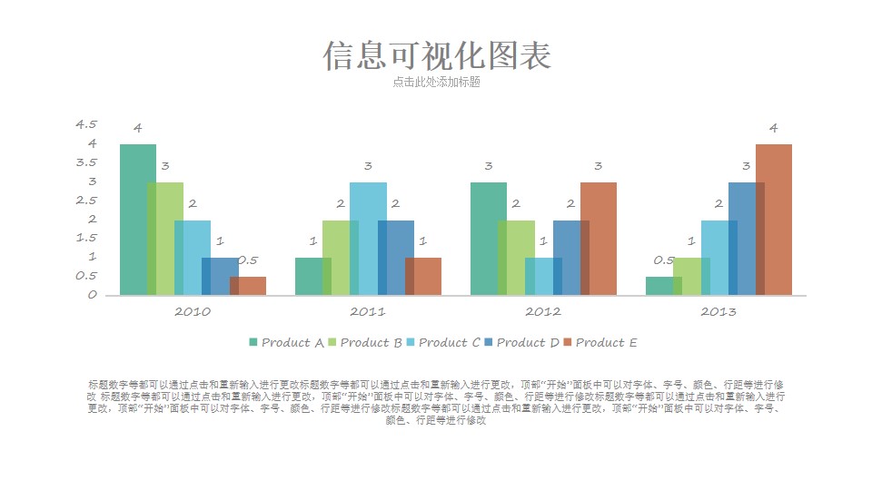 半透明的柱状图PPT数据图表模板