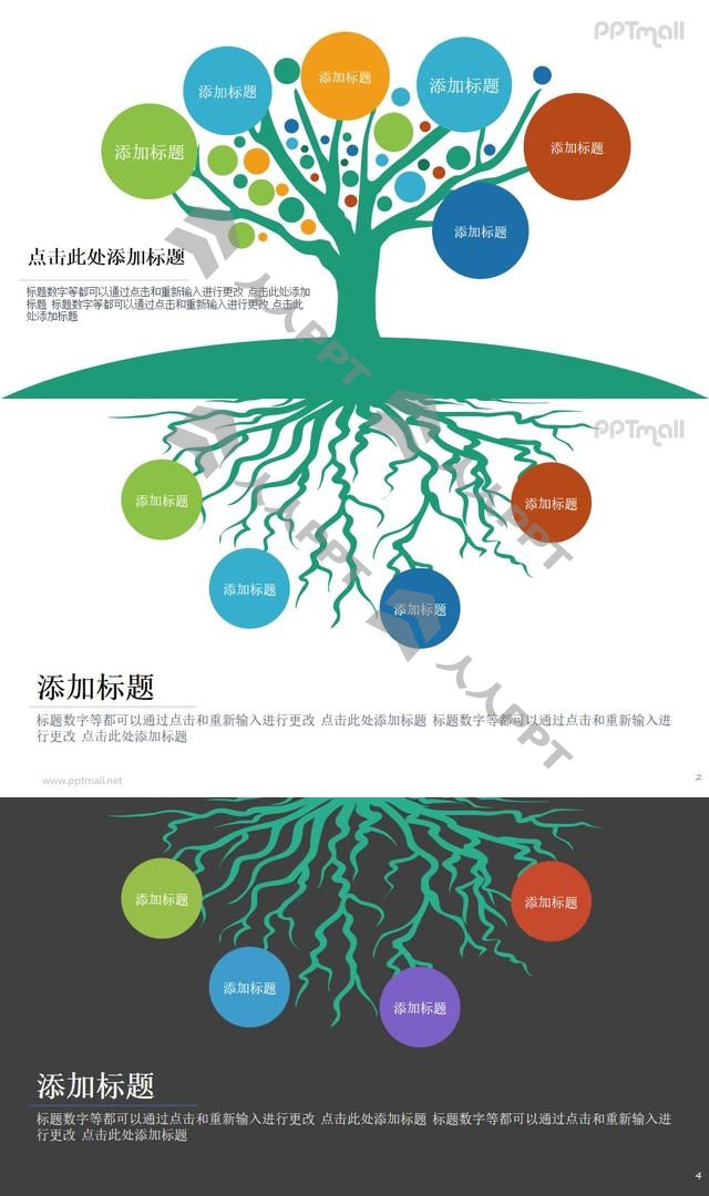 可以写入许多内容的一棵完整的大树PPT图示素材长图