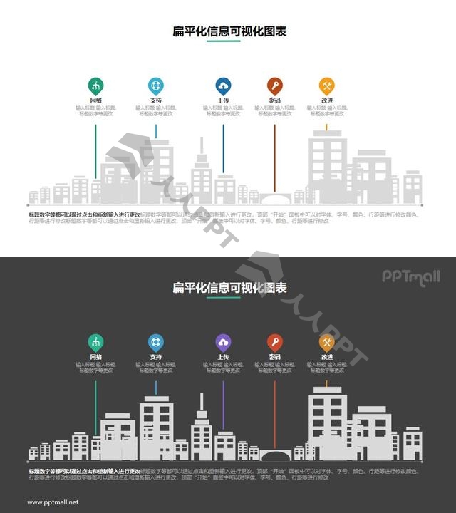 给城市里的高楼大厦标上地标PPT素材长图