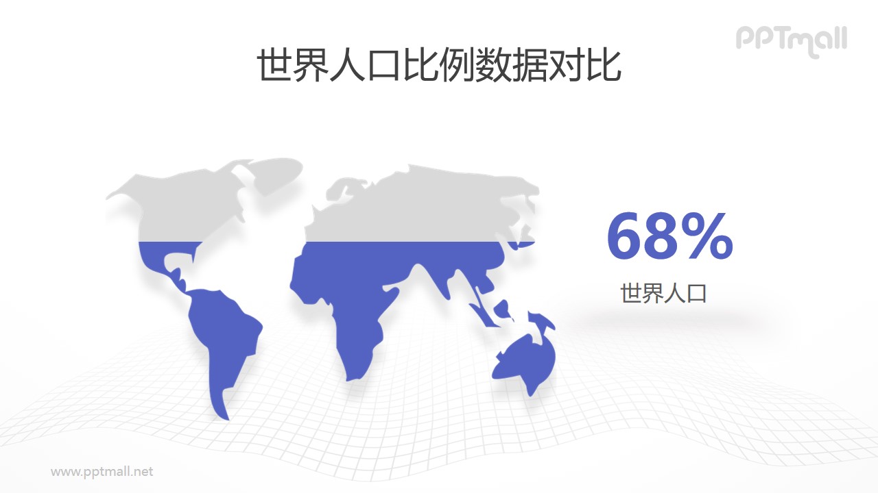 世界地图数据百分比PPT数据模板素材