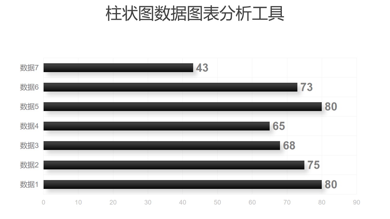 黑白简约条形图数据分析工具PPT图表