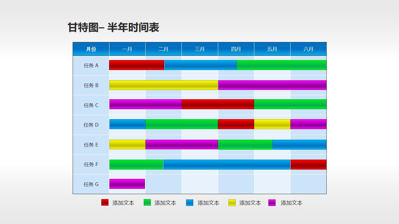 甘特图工作时间表(10)—半年工作安排表