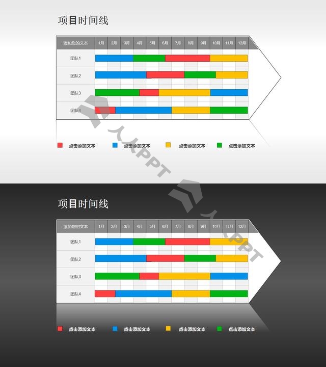 团队的年度项目进度表PPT素材长图